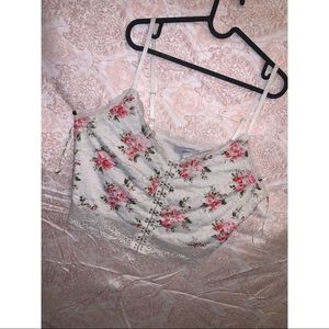 Forever 21 Plus Size Laced Floral Crop Top